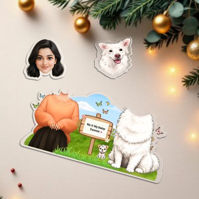 Personalized Dog Memorable Bobblehead Caricature with Battery Powered Moving Head Me & My Dog Forever Quote Heartwarming Pet Lover Gift for Women, Pet Birthday Gift